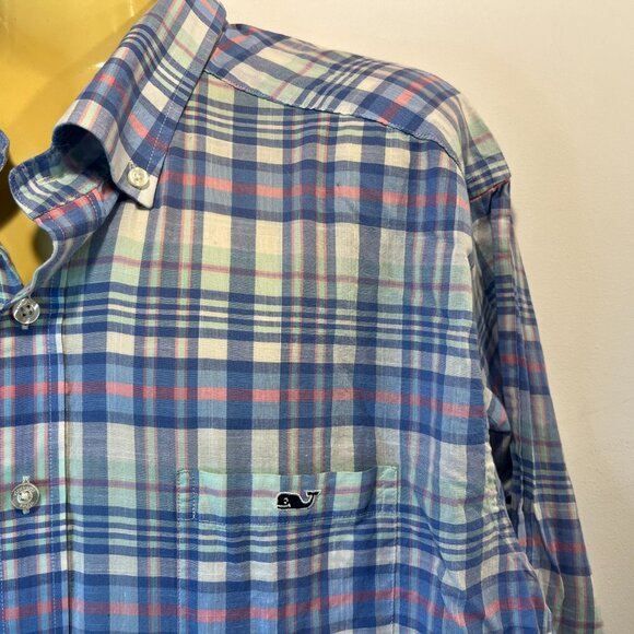 Vineyard Vines Men's Multicolor Plaid Slim Fit Tucker Whale Shirt - Size XXL - Picture 2 of 5